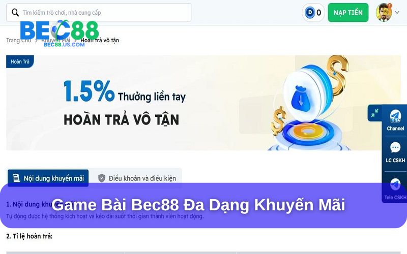 Game bài Bec88 nhiều khuyến mãi lớn hấp dẫn Game bài Bec88 nhiều khuyến mãi lớn hấp dẫn